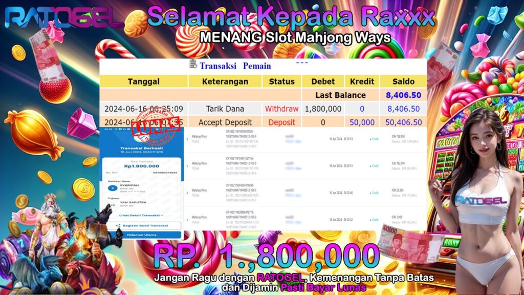 BUKTI JACKPOT SLOT MAHJONG WAYS TERPERCAYA DI INDONESIA TGL 16-06-2024