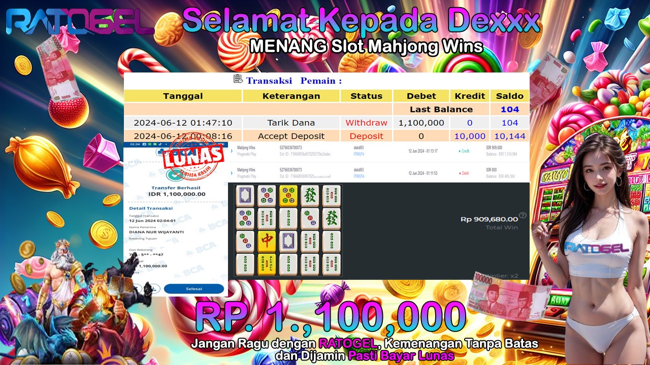 BUKTI JP SLOT MAHJONG WINS TERPERCAYA DI INDONESIA TGL 12-06-2024