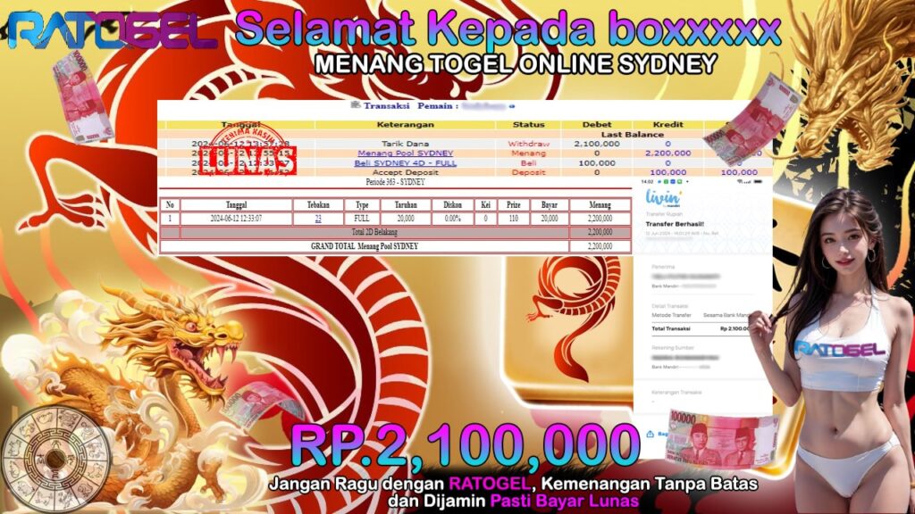 BUKTI JACKPOT TOGEL ONLINE POOL SYDNEY RATOGEL