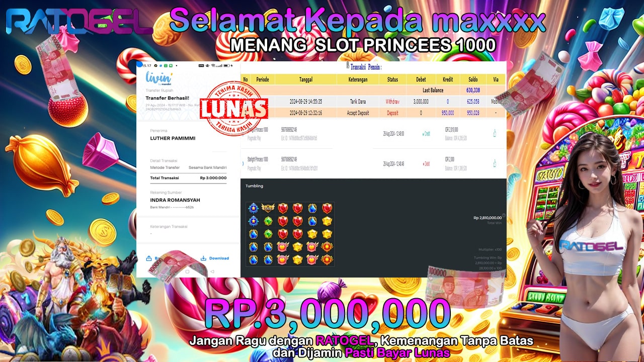 BUKTI JACKPOT SLOT STARLIGHT PRINCES 1000 TERPERCAYA DI INDONESIA TGL 29-08-2024