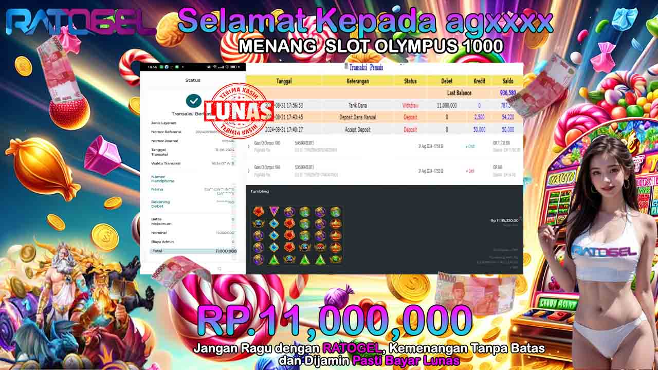 BUKTI JACKPOT SLOT GATES OF OLYMPUS 1000 TERPERCAYA DI INDONESIA TGL 31-08-2024