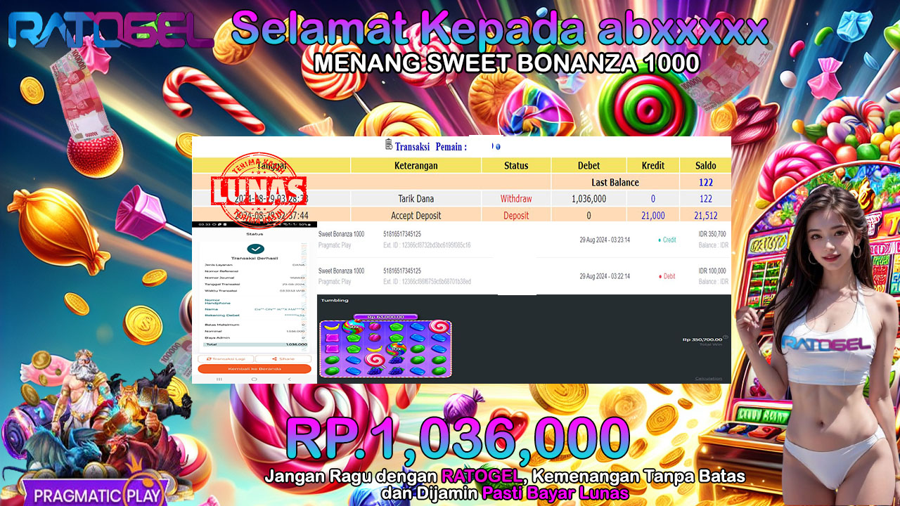 BUKTI JACKPOT SLOT BONANZA 1000 TERPERCAYA DI INDONESIA TGL 29-08-2024